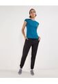 Camiseta Mc Cuello Redondo Manga Casquito  Para Mujer Azul Patprimo de Patprimo