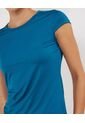 Camiseta Mc Cuello Redondo Manga Casquito  Para Mujer Azul Patprimo de Patprimo