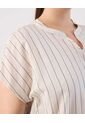 Blusa A Rayas Cuello Mao  Para Mujer Crema Patprimo de Patprimo