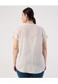 Blusa A Rayas Cuello Mao  Para Mujer Crema Patprimo de Patprimo