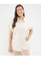 Camisa En Efecto Lino  Para Mujer Café Patprimo de Patprimo