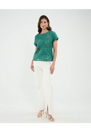 Blusa Para Mujer Manga Corta Color Verde Marca Patprimo #30123483