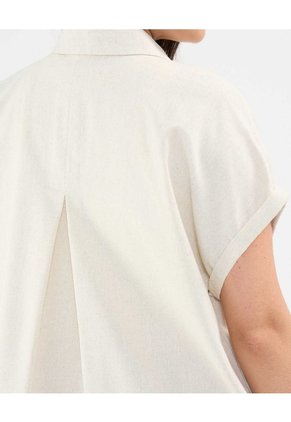 Camisa En Efecto Lino  Para Mujer Café Patprimo