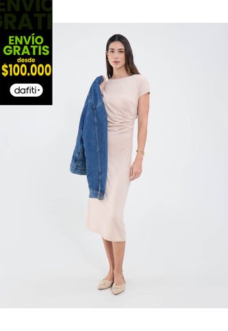 Vestido Para Mujer M/C Medio Color Beige Marca Patprimo #30171066 Patprimo