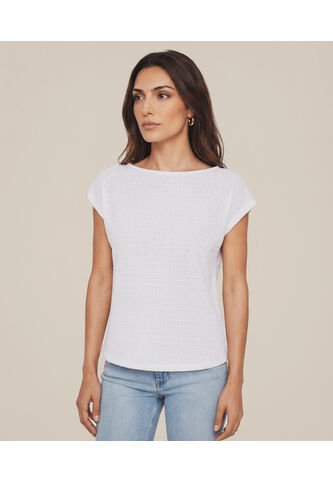 Camiseta  Para Mujer Manga Corta Moda Color Blanco Marca Patprimo #30098508 Patprimo