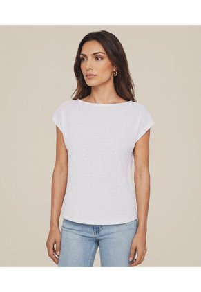 Camiseta Para Mujer Manga Corta Moda Color Blanco Marca Patprimo #30098508