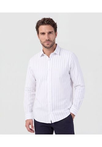 Camisa  Para Hombre Manga Larga Sin Bolsillo Cuello C Color Blanco Marca Patprimo #44017378 Patprimo