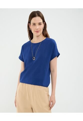 Blusa Para Mujer Manga Corta Color Azul  Marca Patprimo #30123454 Patprimo