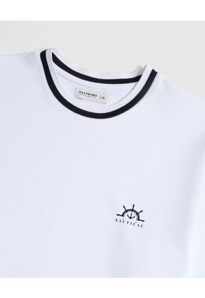 Camiseta Para Hombre Manga Corta Cuello Redondo Color Blanco Marca Patprimo #44098362