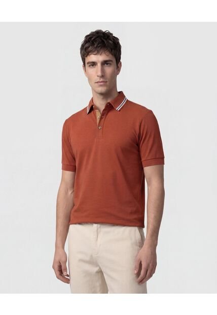 Polo  Para Hombre Cuello Tejido Sin Bolsillo Color Naranja Marca Patprimo #44112811