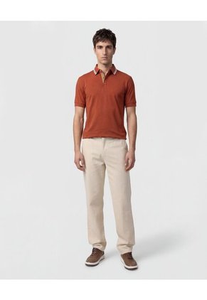 Polo  Para Hombre Cuello Tejido Sin Bolsillo Color Naranja Marca Patprimo #44112811