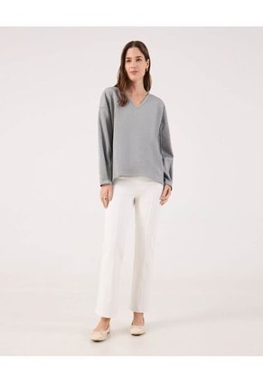Buzo Para Mujer Cuello V Color Gris Marca Patprimo #30060072