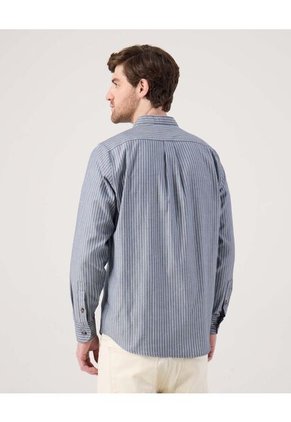 Camisa Para Hombre Manga Larga Sin Bolsillo Cuello Neru Color Azul Marca Patprimo #44013169