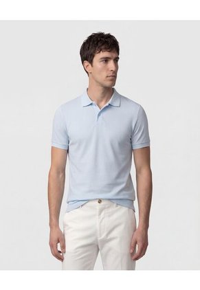 Polo Para Hombre Cuello Tejido Sin Bolsillo Color Azul Marca Patprimo #44117244