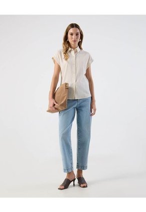 Camisa  Para Mujer Manga Corta Color Beige Marca Patprimo #30010764