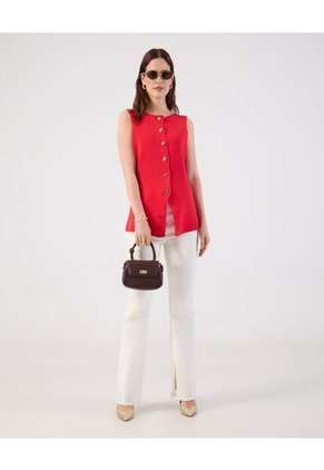 Chaleco  Para Mujer Tejido Color Rojo Marca Patprimo #30250046