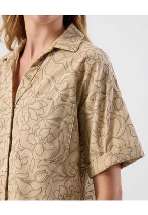 Camisa  Para Mujer Manga Corta Color Beige Marca Patprimo #30010759