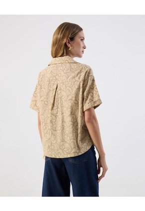 Camisa  Para Mujer Manga Corta Color Beige Marca Patprimo #30010759