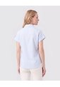Camisa De Mujer Con Manga Corta Doblada  Para Mujer Azul Patprimo de Patprimo