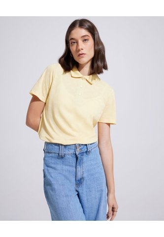 Polo Estampada Manga Corta Con Cuello Tejido Sin Bolsillo  Para Mujer Amarillo Patprimo Patprimo