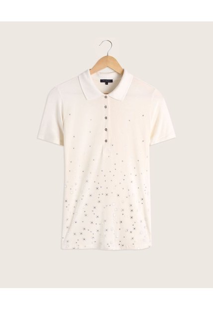 Polo Con Brillante  Para Mujer Beige Patprimo