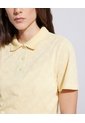 Polo Estampada Manga Corta Con Cuello Tejido Sin Bolsillo  Para Mujer Amarillo Patprimo de Patprimo