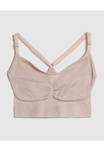 Top Unicolor Seamless  Para Mujer Beige Patprimo