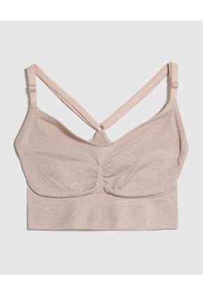 Top Unicolor Seamless Para Mujer Beige Patprimo