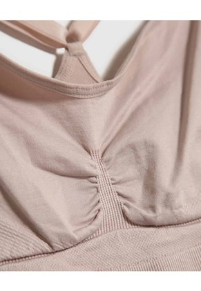 Top Unicolor Seamless Para Mujer Beige Patprimo