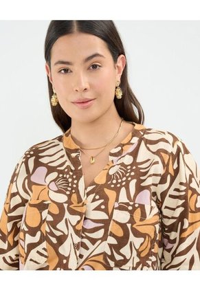 Blusa Para Mujer Manga Larga Color Café  Marca Patprimo #14121386