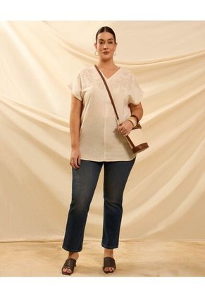 Blusa Para Mujer Manga Corta Color Beige Marca Patprimo #14129794