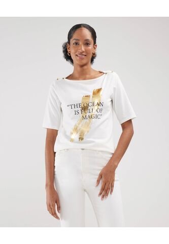 Camiseta Para Mujer Manga Corta Color Marfil Marca Patprimo #30093499 Patprimo