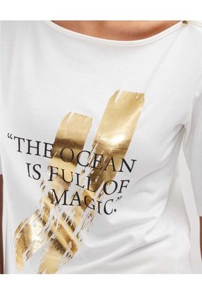 Camiseta Para Mujer Manga Corta Color Marfil Marca Patprimo #30093499