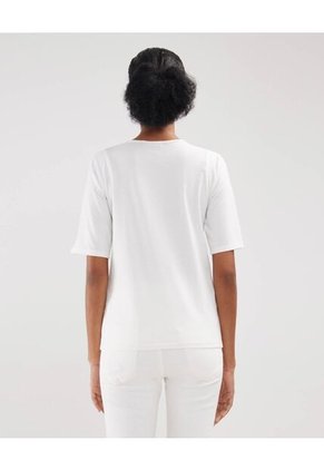 Camiseta Para Mujer Manga Corta Color Marfil Marca Patprimo #30093499