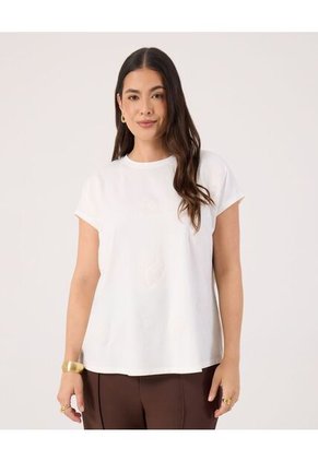 Camiseta Para Mujer Manga Corta Cuello Redondo Color Blanco Marca Patprimo #14091450