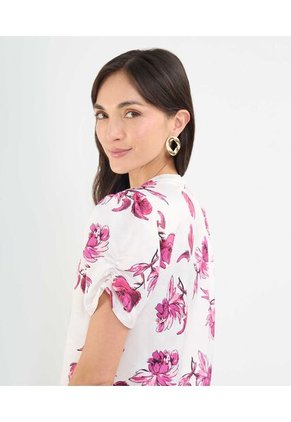 Blusa Para Mujer Manga Corta Color Blanco Marca Patprimo #30123457