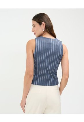 Chaleco Para Mujer Plano Color Azul Marca Patprimo #30250036