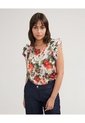 Blusa Estampada Con Boleros En Mangas  Para Mujer Verde Patprimo de Patprimo