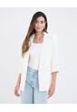 Blazer Unicolor Con Solapa  Para Mujer Blanco Patprimo de Patprimo