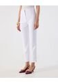 Pantalón Básico Formal Ajuste Tobillero   Para Mujer Blanco Patprimo de Patprimo