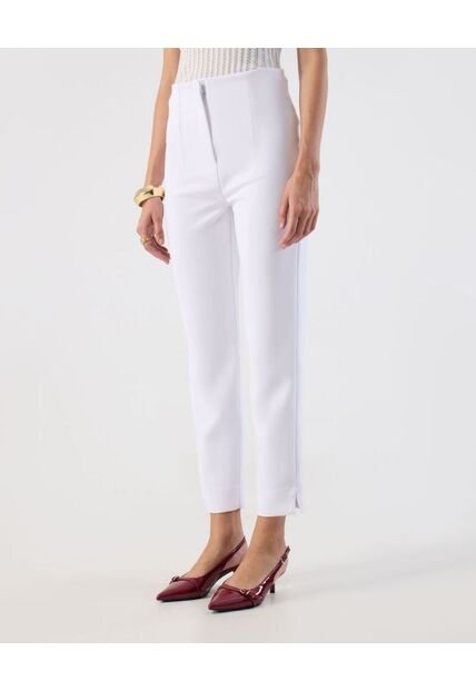 Pantalón Básico Formal Ajuste Tobillero   Para Mujer Blanco Patprimo