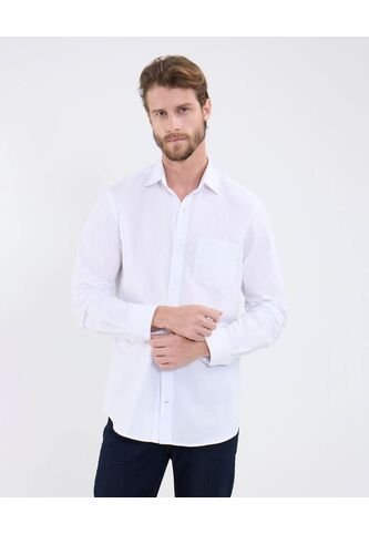 Camisa Para Hombre Manga Larga Con Bolsillo Cuello Italiano Color Blanco Marca Patprimo #44013145 Patprimo