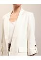 Blazer Unicolor Con Solapa  Para Mujer Blanco Patprimo de Patprimo