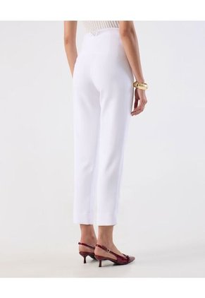 Pantalón Básico Formal Ajuste Tobillero   Para Mujer Blanco Patprimo