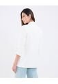 Blazer Unicolor Con Solapa  Para Mujer Blanco Patprimo de Patprimo