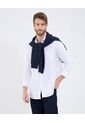 Camisa Para Hombre Manga Larga Con Bolsillo Cuello Italiano Color Blanco Marca Patprimo #44013145 de Patprimo