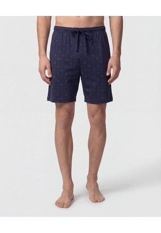 Pijama Corta Abotonada Estampada   Para Hombre Azul Patprimo Patprimo