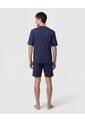 Pijama Corta Abotonada Estampada   Para Hombre Azul Patprimo de Patprimo