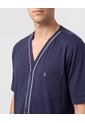 Pijama Corta Abotonada Estampada   Para Hombre Azul Patprimo de Patprimo