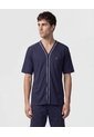 Pijama Corta Abotonada Estampada   Para Hombre Azul Patprimo de Patprimo
